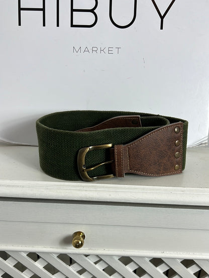 CASCABEL. Cinturón doble textura ancho