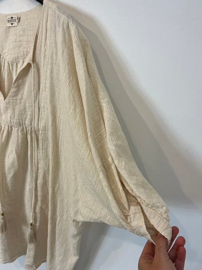 WANDERER MENORCA. Blusón/vestido corto beige algodón. T U (M/L)