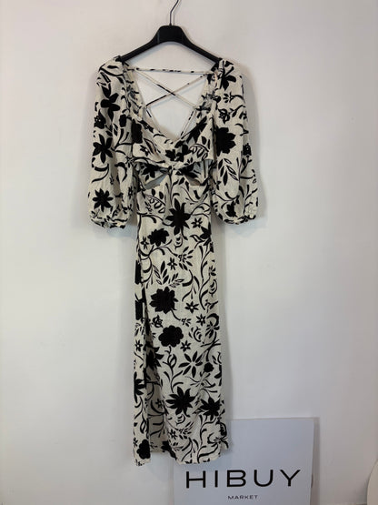 ZARA. Vestido largo estampado aberturas