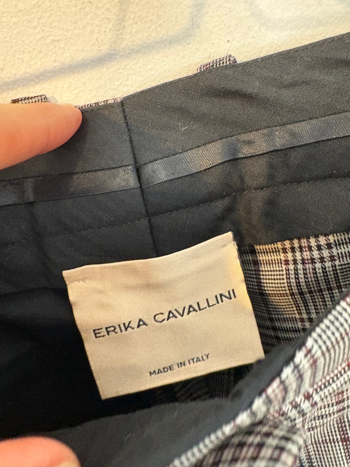 ERIKA CAVALLINI. Pantalones pinzas cuadros