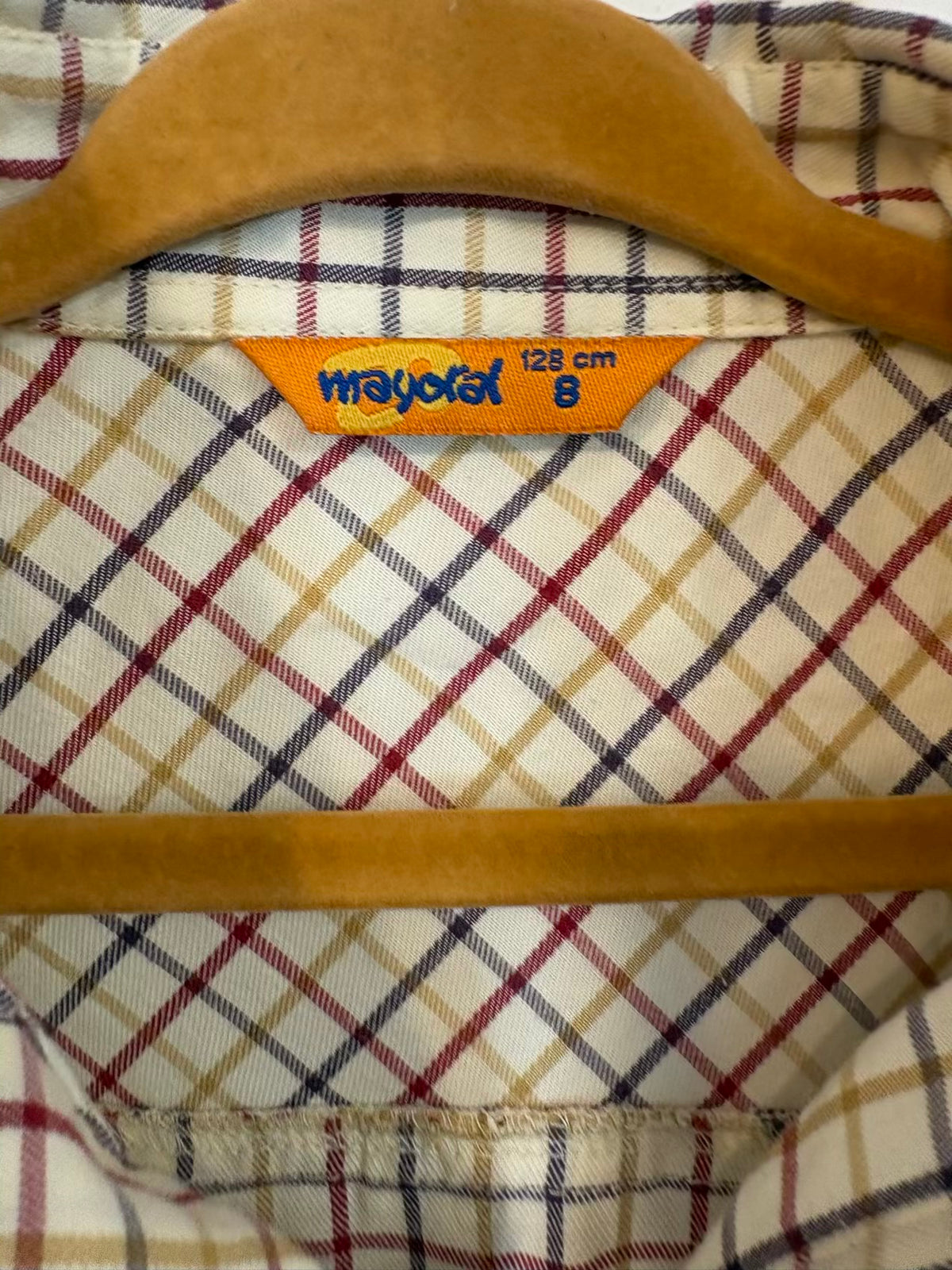 MAYORAL. Camisa niños cuadros. T 8 años