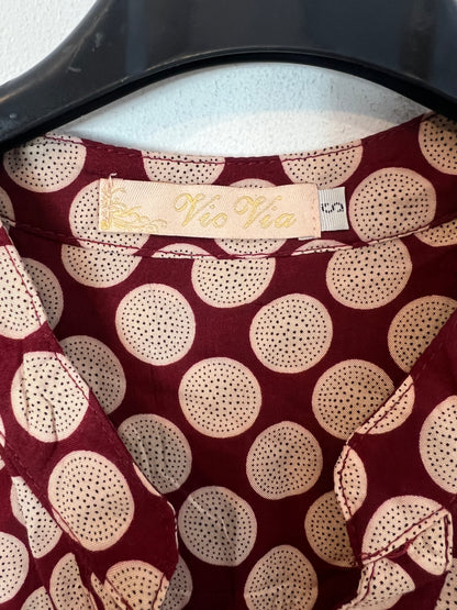 VIO VIA. Printed burgundy blouse. TS