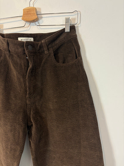 MASSCOB. Pantalón marrón textura pata ancha