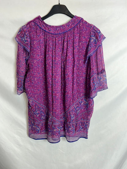 BA&amp;SH. Printed chiffon top. Size 0 (XS)