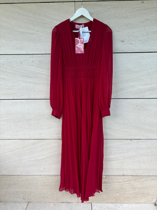 JUAN AVELLANEDA. Vestido fluido plisado