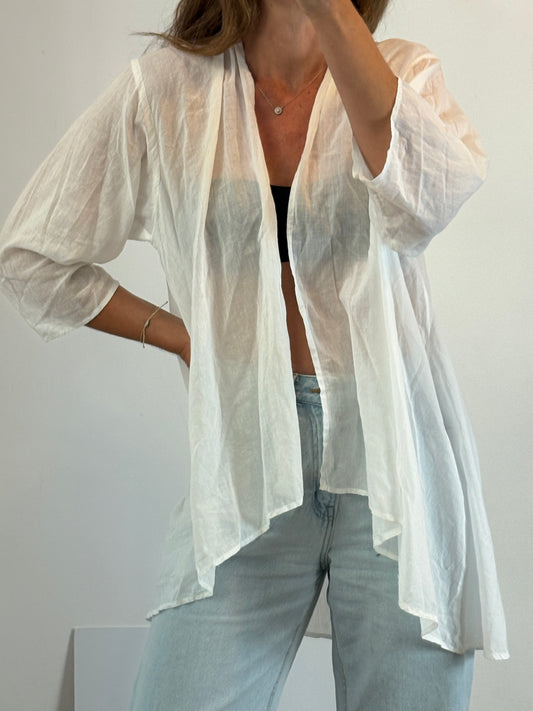 BANJHARA FORMENTERA. Kimono blanco fluido TU(s/m)