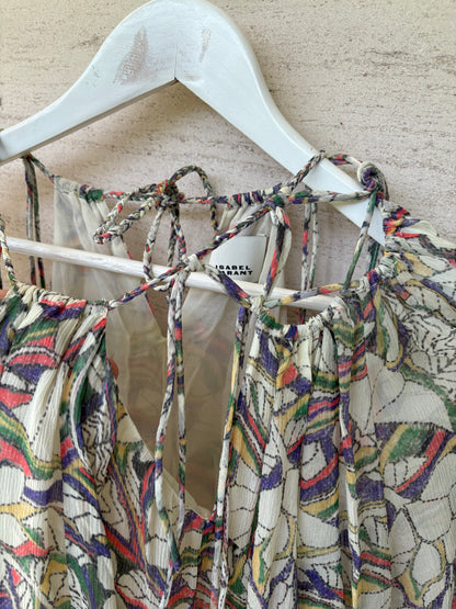 ISABEL MARANT. Vestido corto seda fluido. T S