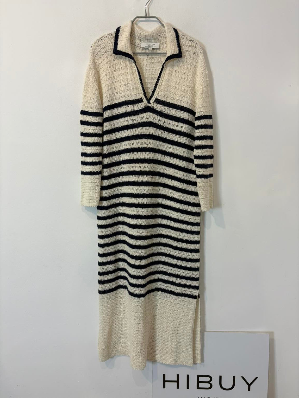 SCALPERS. Vestido largo punto rayas