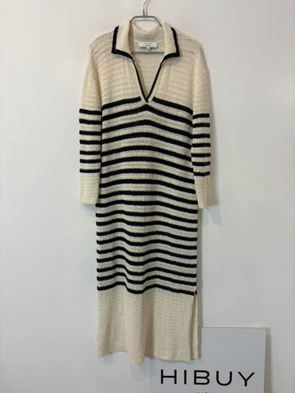 SCALPERS. Vestido largo punto rayas