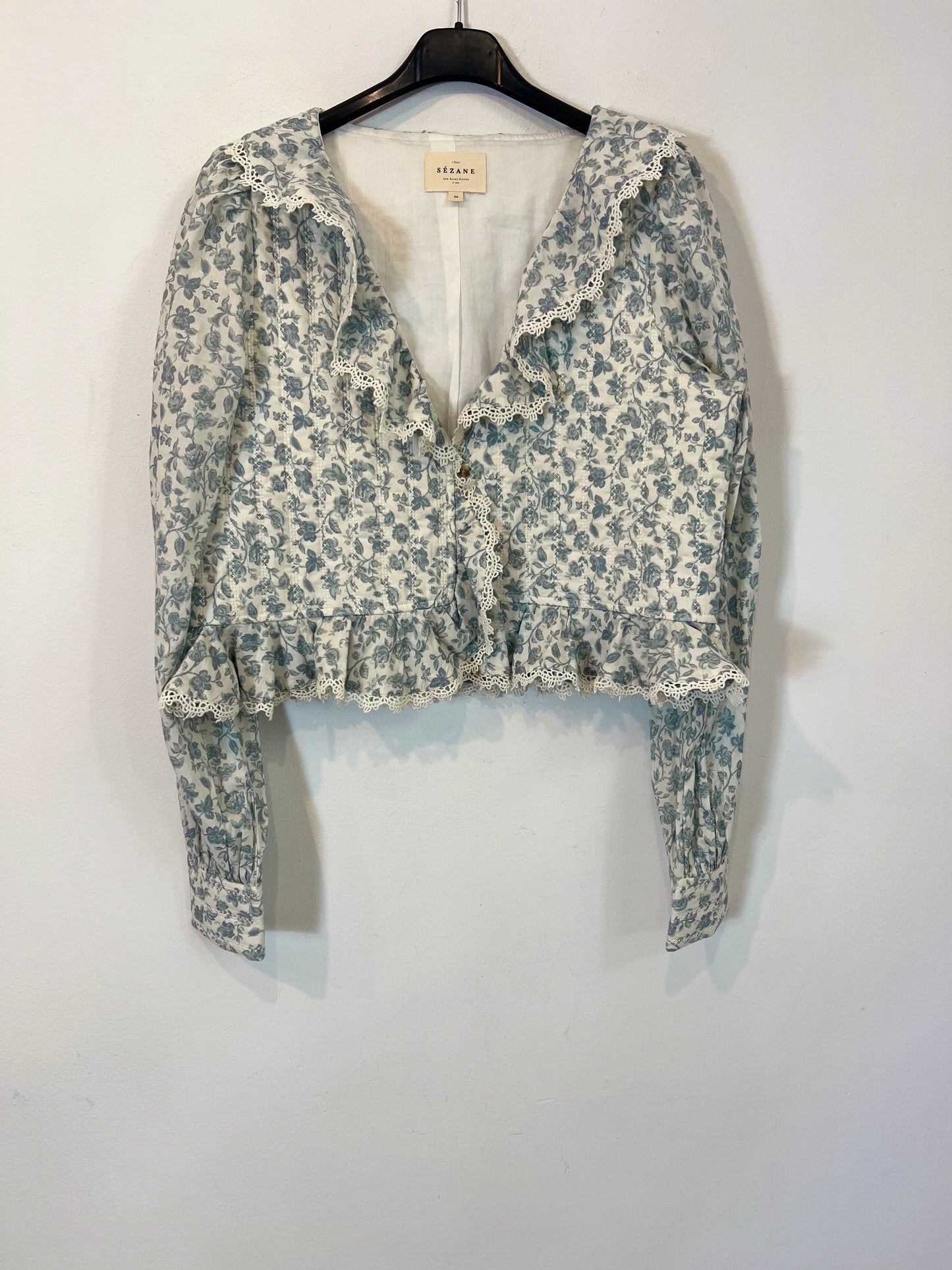 SÉZANE. Cotton ruffled jacket. Size 38
