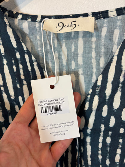 9MAS5. Total look estampado azul petróleo. T S