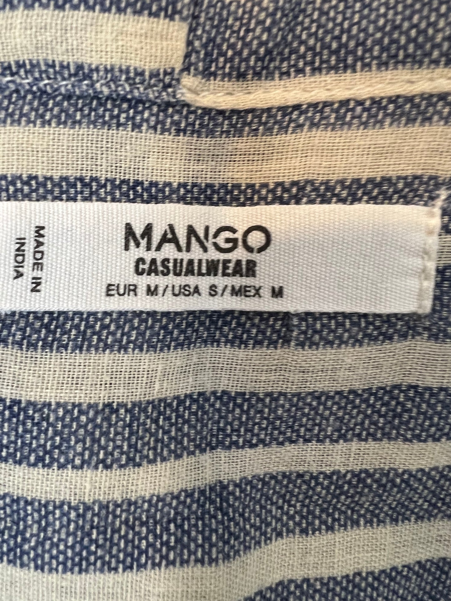 MANGO. Kimono estampado azules. T M