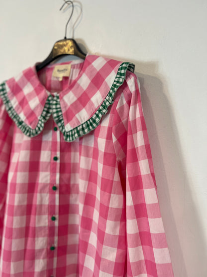 BANDITS Á LA CRÊME. Blusa cuadros detalle cuello. T M