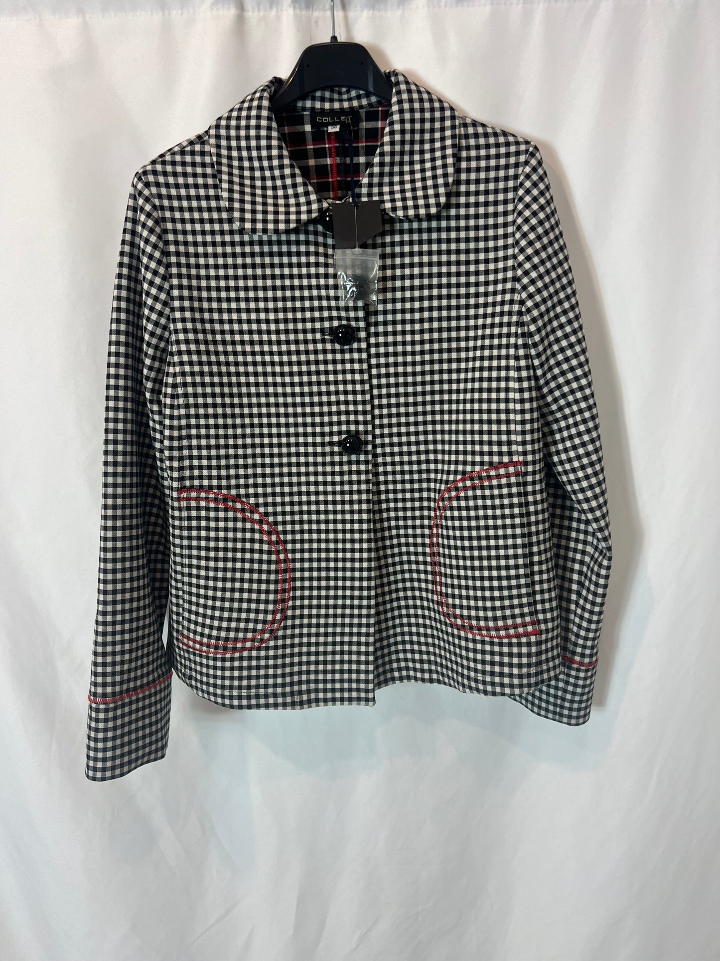 COLLECT. Chaqueta cuadros detalle bolsillos. T 38