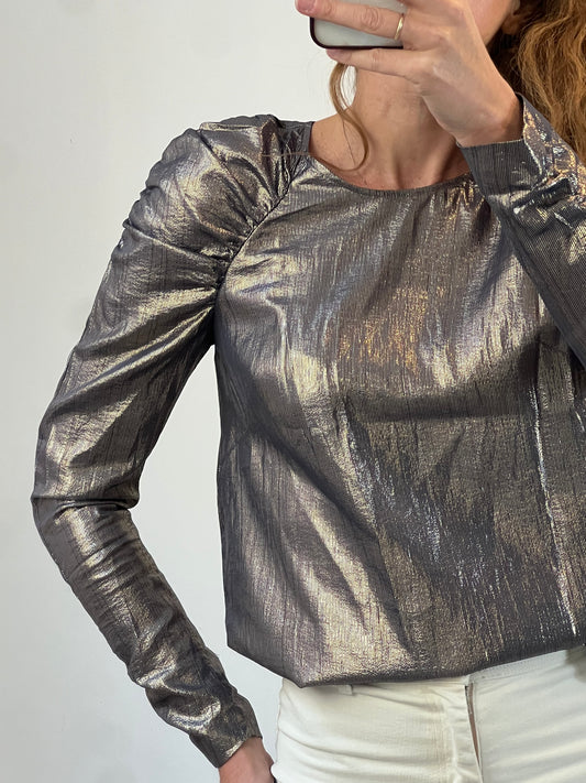 &OTHER STORIES. Blusa fluida plateada T.38