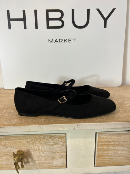 H&M. Bailarina negra hebilla. T 39