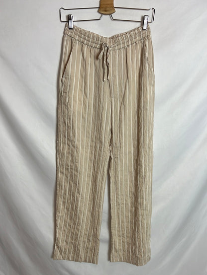 ZARA. Textured beige trousers. TS