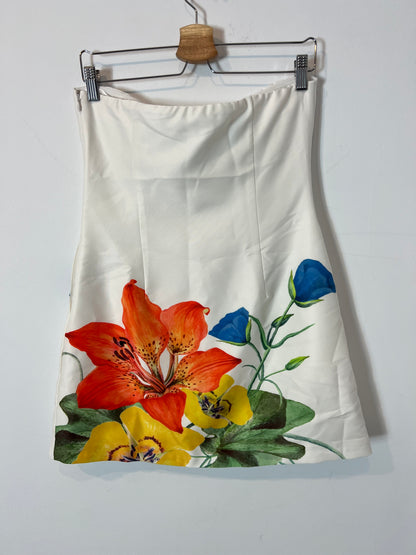 RUNAWAY THE LABEL. Vestido palabra de honor flores. T M