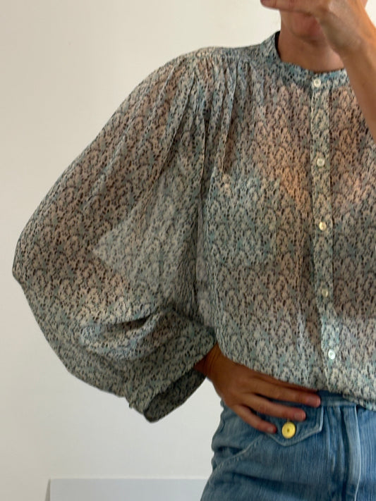 MASSCOB. Blusa seda estampada. T XS