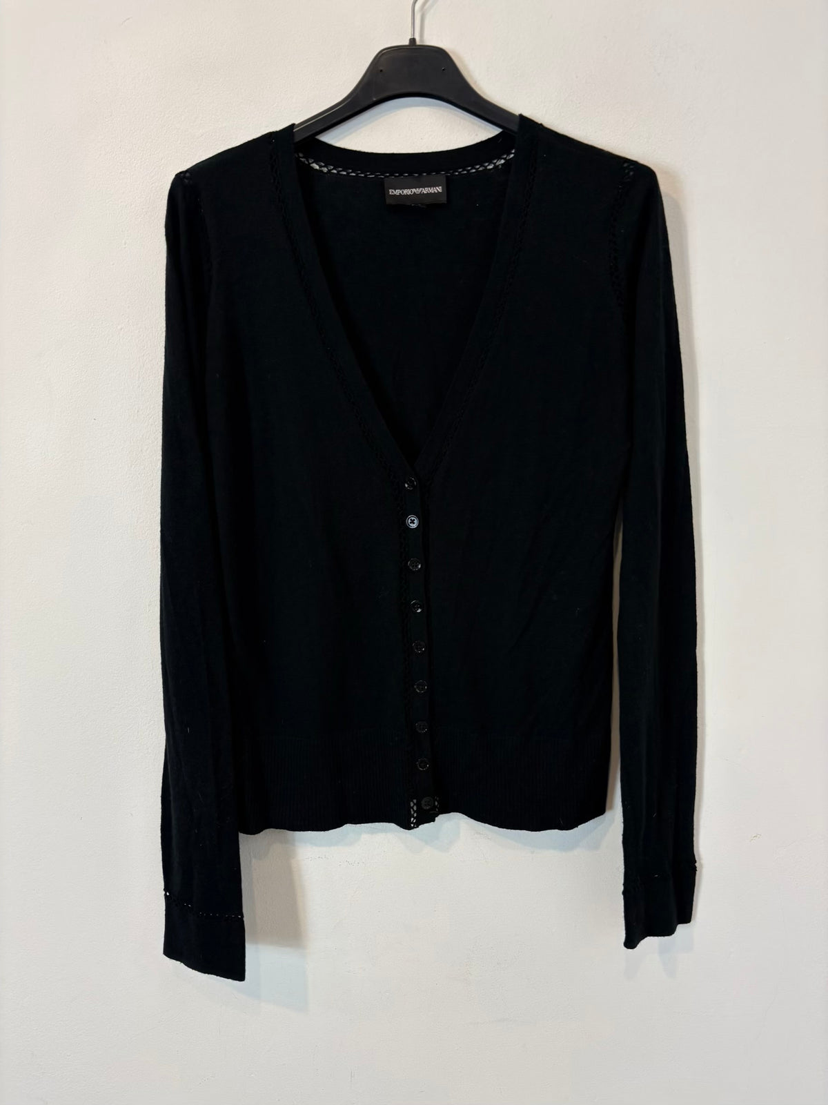 EMPORIO ARAMNI. Cárdigan negro lana fluido
