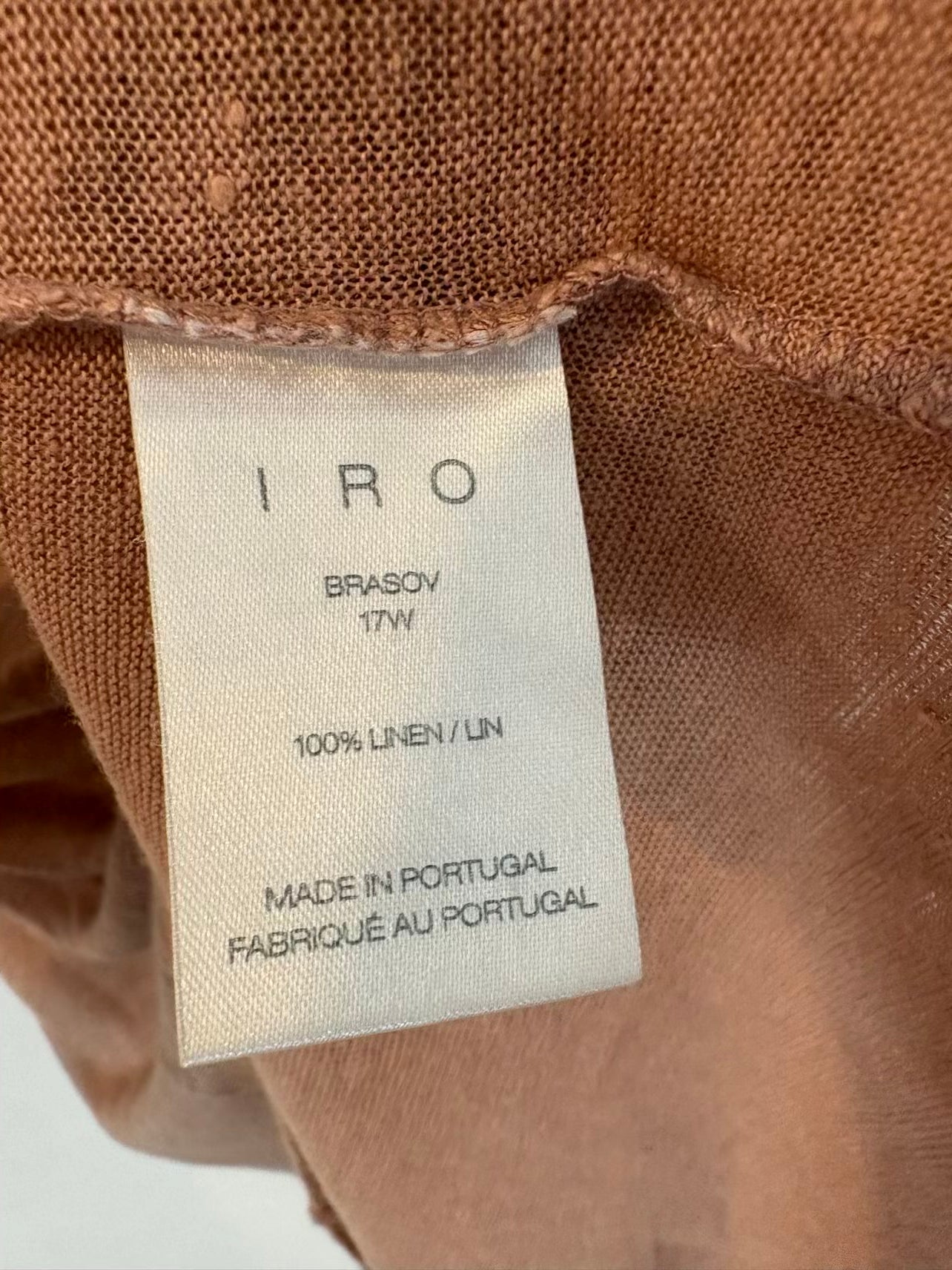 IRO. Camiseta lino rosa empolvado