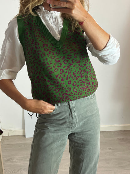 LAMIAR. Sleeveless print sweater TU(S)