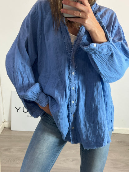 PULL&amp;BEAR. On blue shirt texture. TM/L