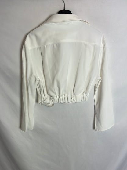 ZARA. Blusa corta crop cruzada. T S