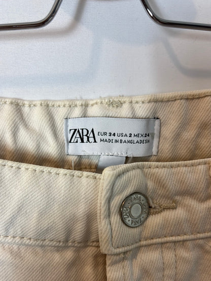 ZARA. Light straight denim with seam detail. Size 34