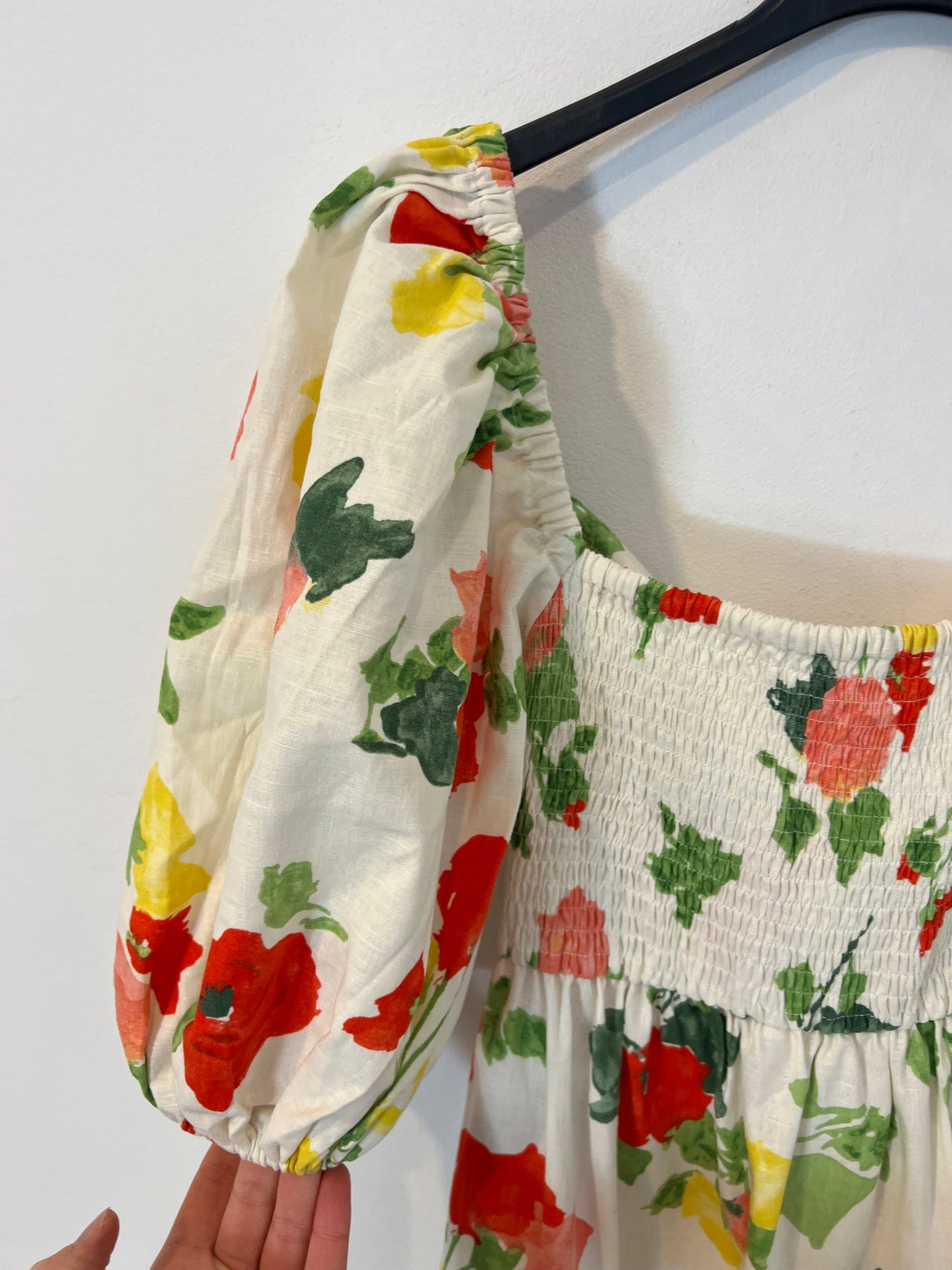 SEZANE. Vestido largo flores T.34