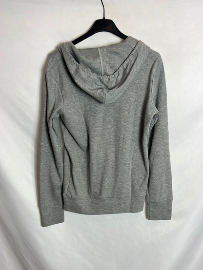 NAFFTA. Sudadera fina gris capucha. TM