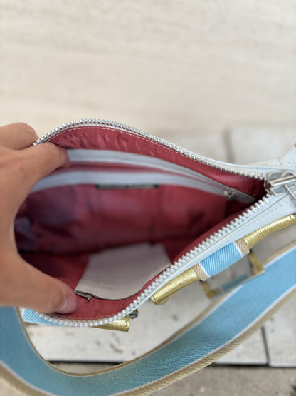 MARCOS LUENGO. Bolso de hombro piel tricolor