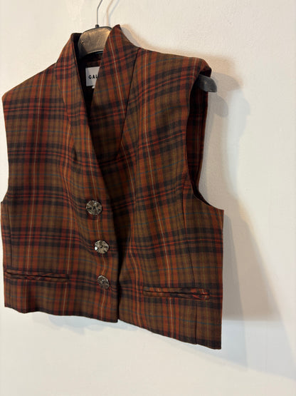 GALCON. Chaleco cuadros abotonado