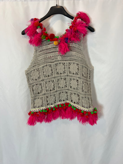 OTRAS. Top croché pompones. T S