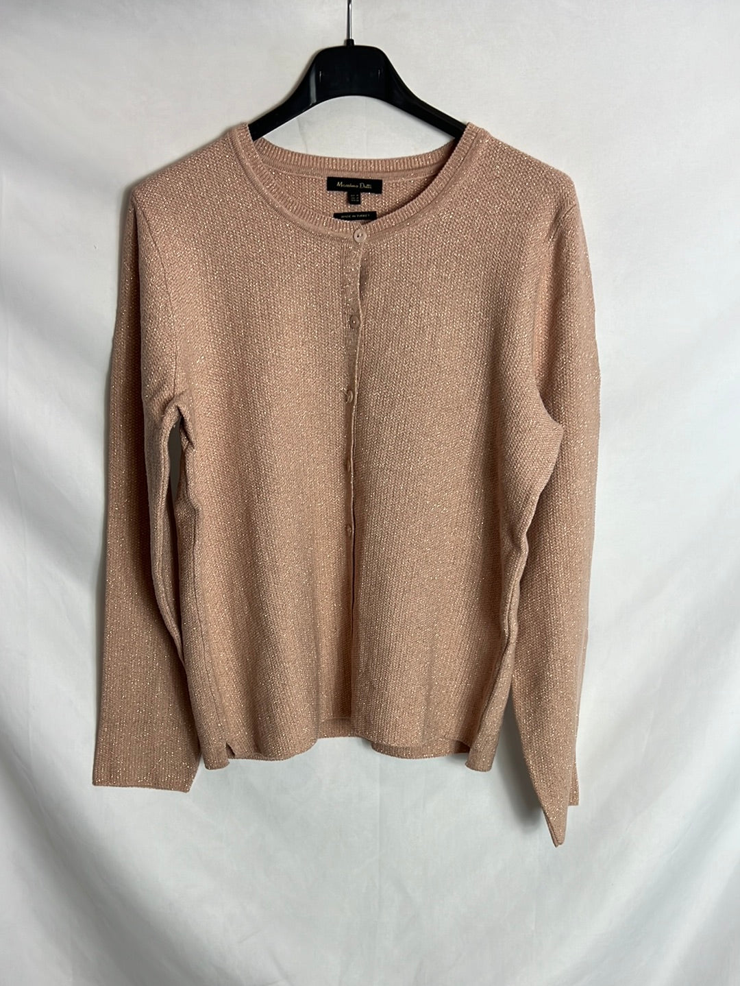 MASSIMO DUTTI. Rebeca rosa palo hilos dorados. T M