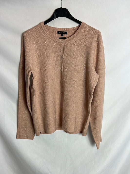 MASSIMO DUTTI. Rebeca rosa palo hilos dorados. T M