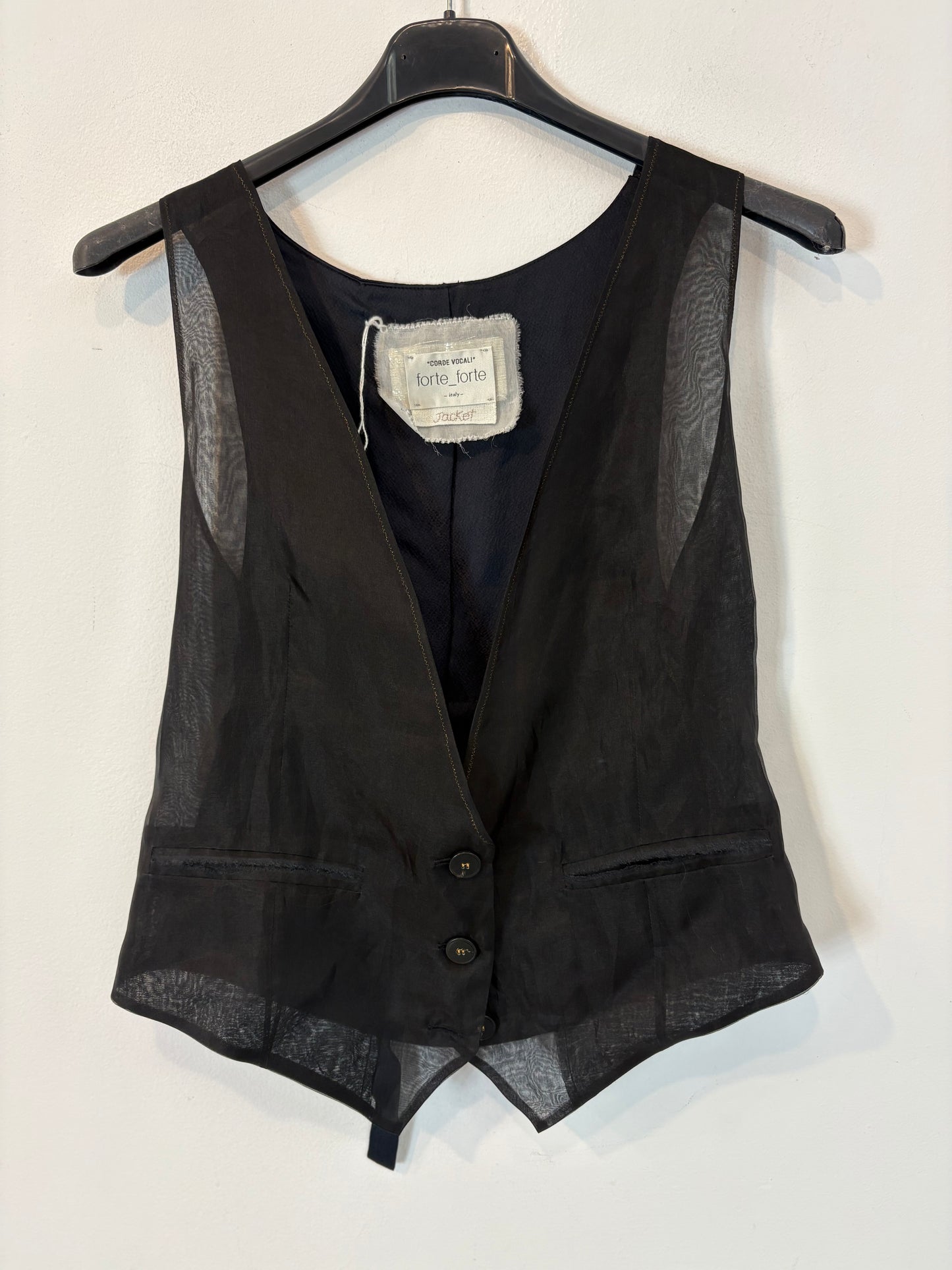 FORTE FORTE. Blue and black silk vest. Size 0 (XS/S)