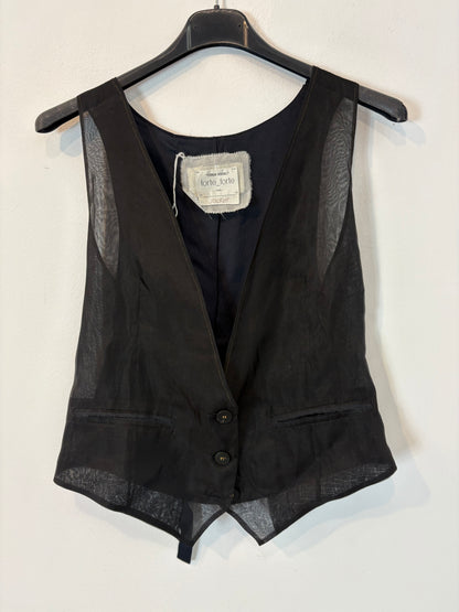 FORTE FORTE. Blue and black silk vest. Size 0 (XS/S)