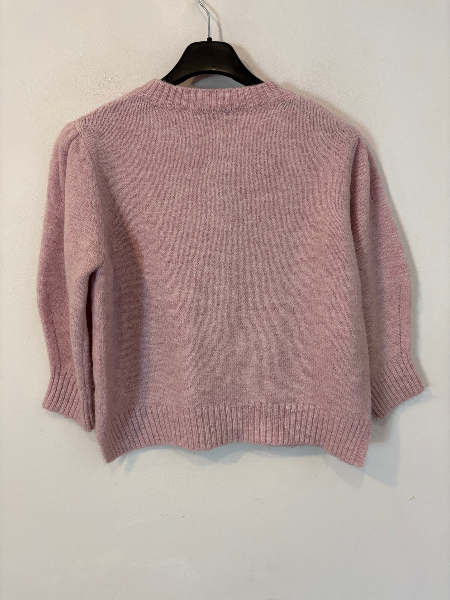 ZARA. Chaqueta punto rosa botones perla