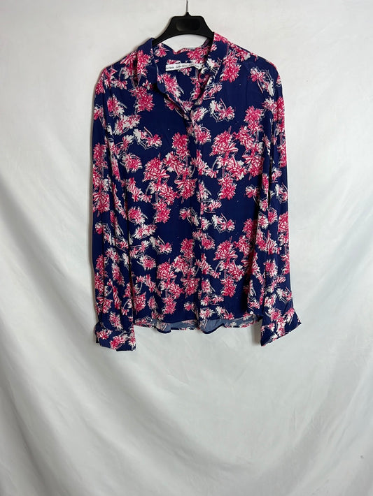 &amp;OTHER STORIES. Flowing blue printed blouse. T 38