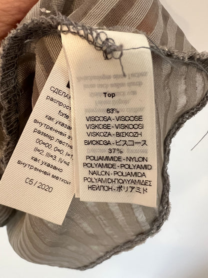 FORTE FORTE. Top plateado textura rayas T.u(s)