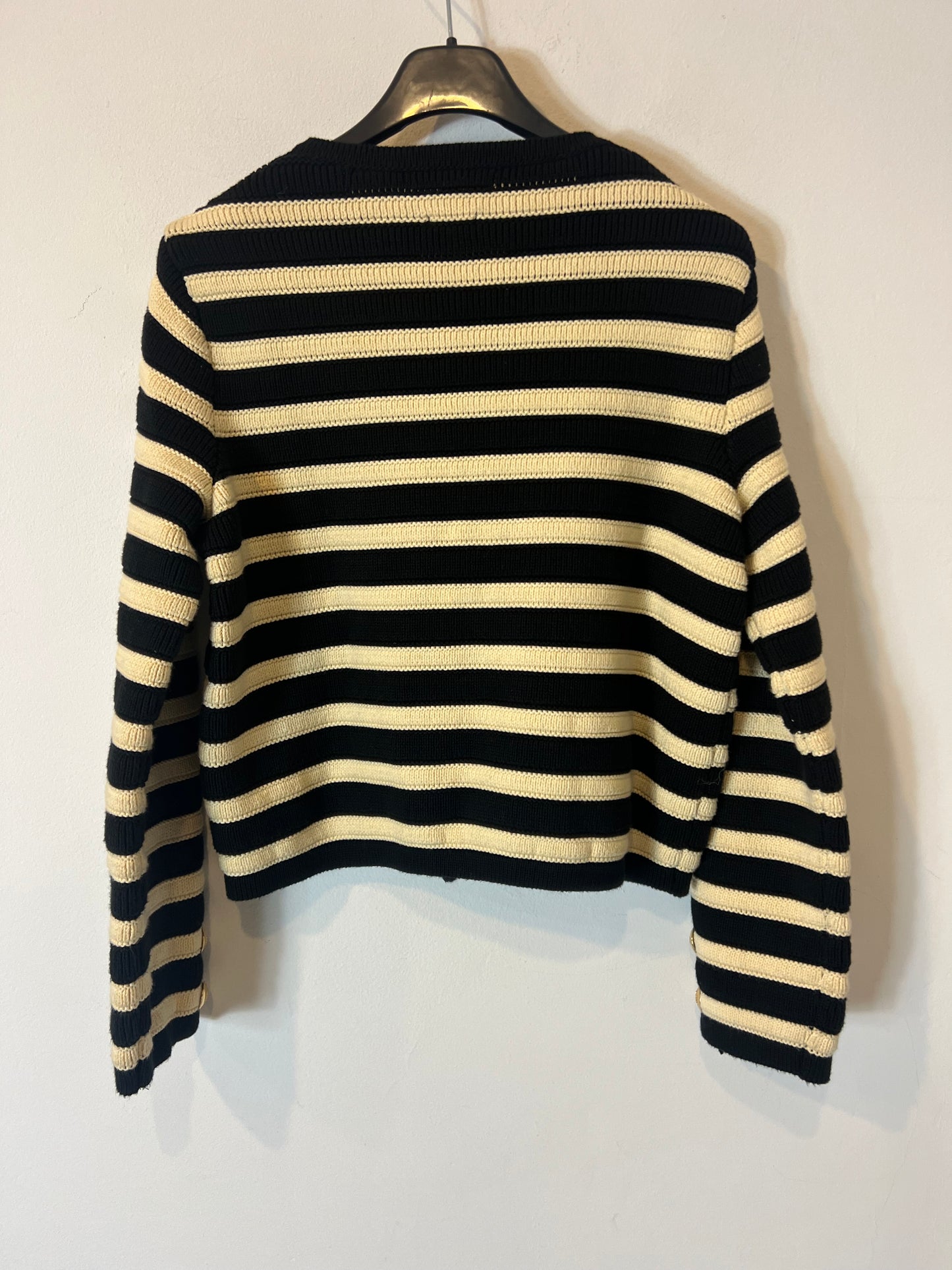 MASSIMO DUTTI. Cárdigan rayas botones dorados. T XS