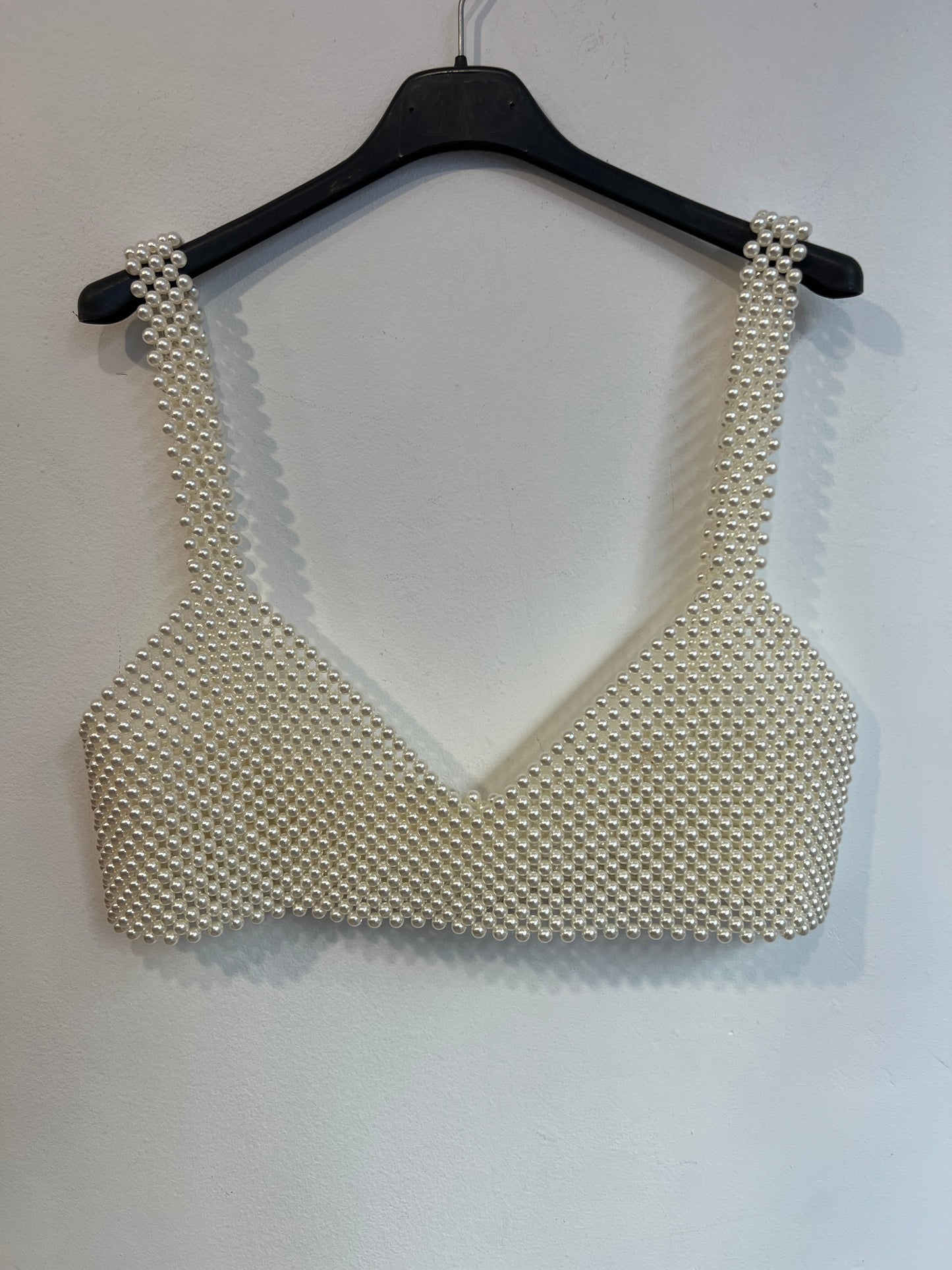 OTRAS. Crop top perlas. T S/M