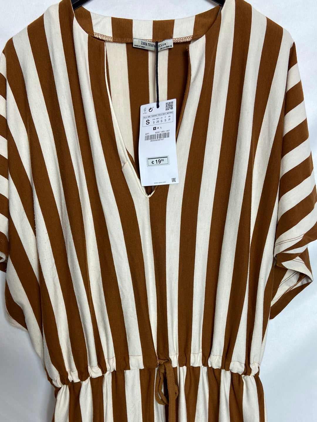 ZARA. Brown striped dress TS