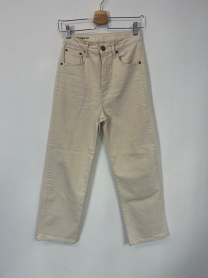BIMBA Y LOLA. Straight-cut beige denim crop. Size 38 (S) Tara