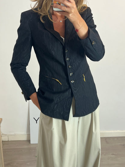 ESCADA. Black printed blazer. T 38