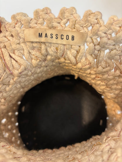 MASSCOB. Bolso tela trenzado asa piel