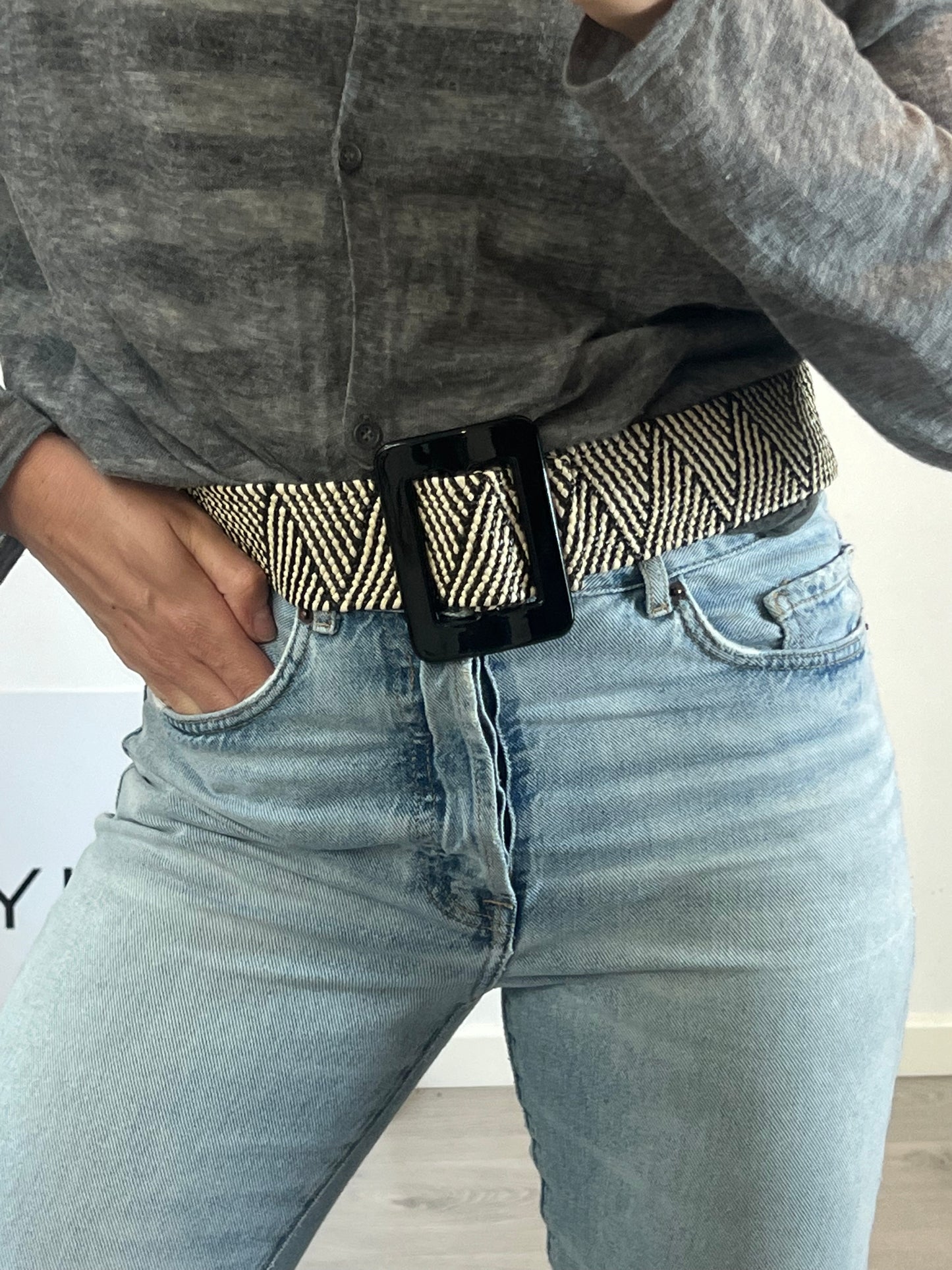 OTRAS. Cinturón bicolor elástico