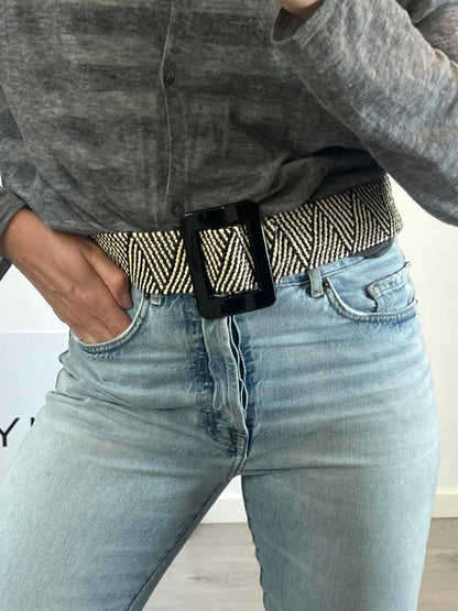 OTRAS. Cinturón bicolor elástico