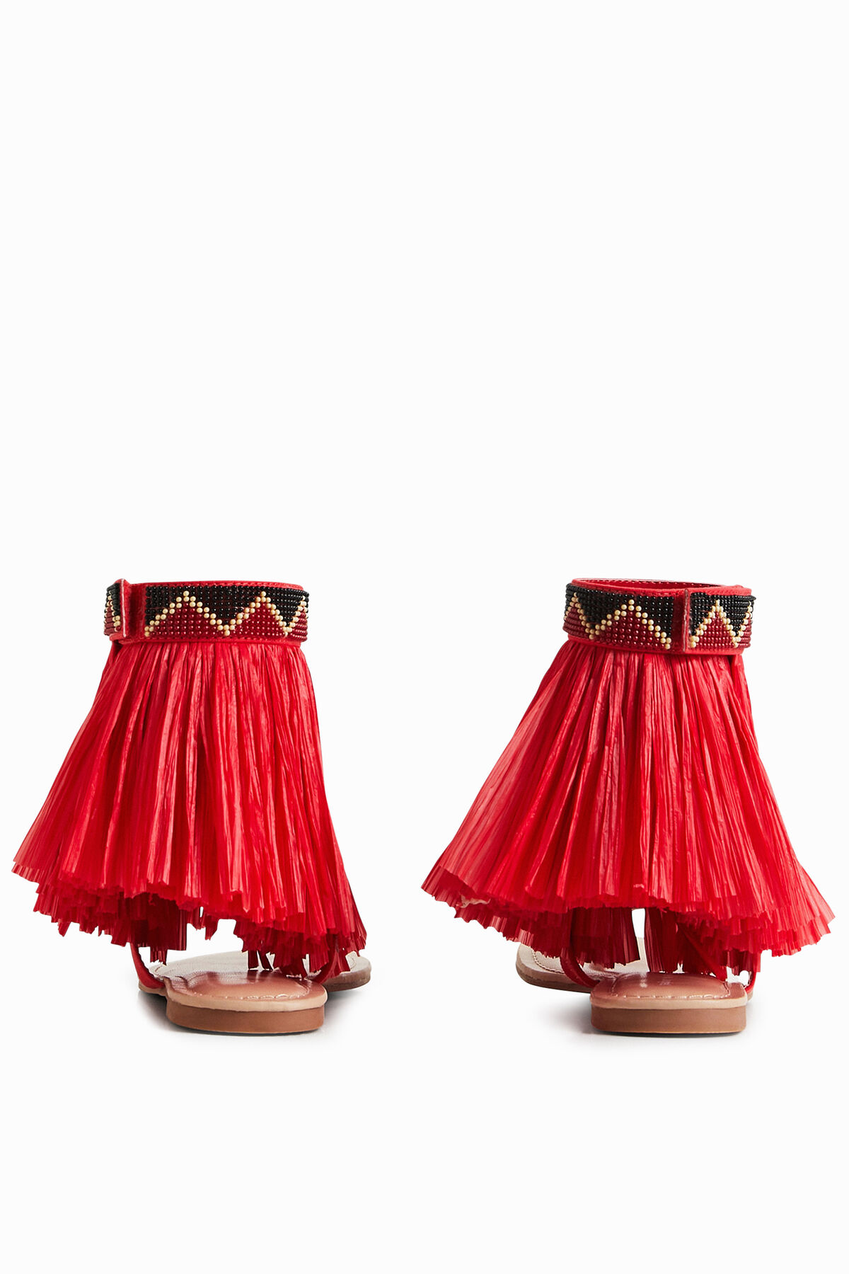 DESIGUAL X STELLA JEAN. Sandalia roja flecos T.36